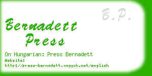 bernadett press business card